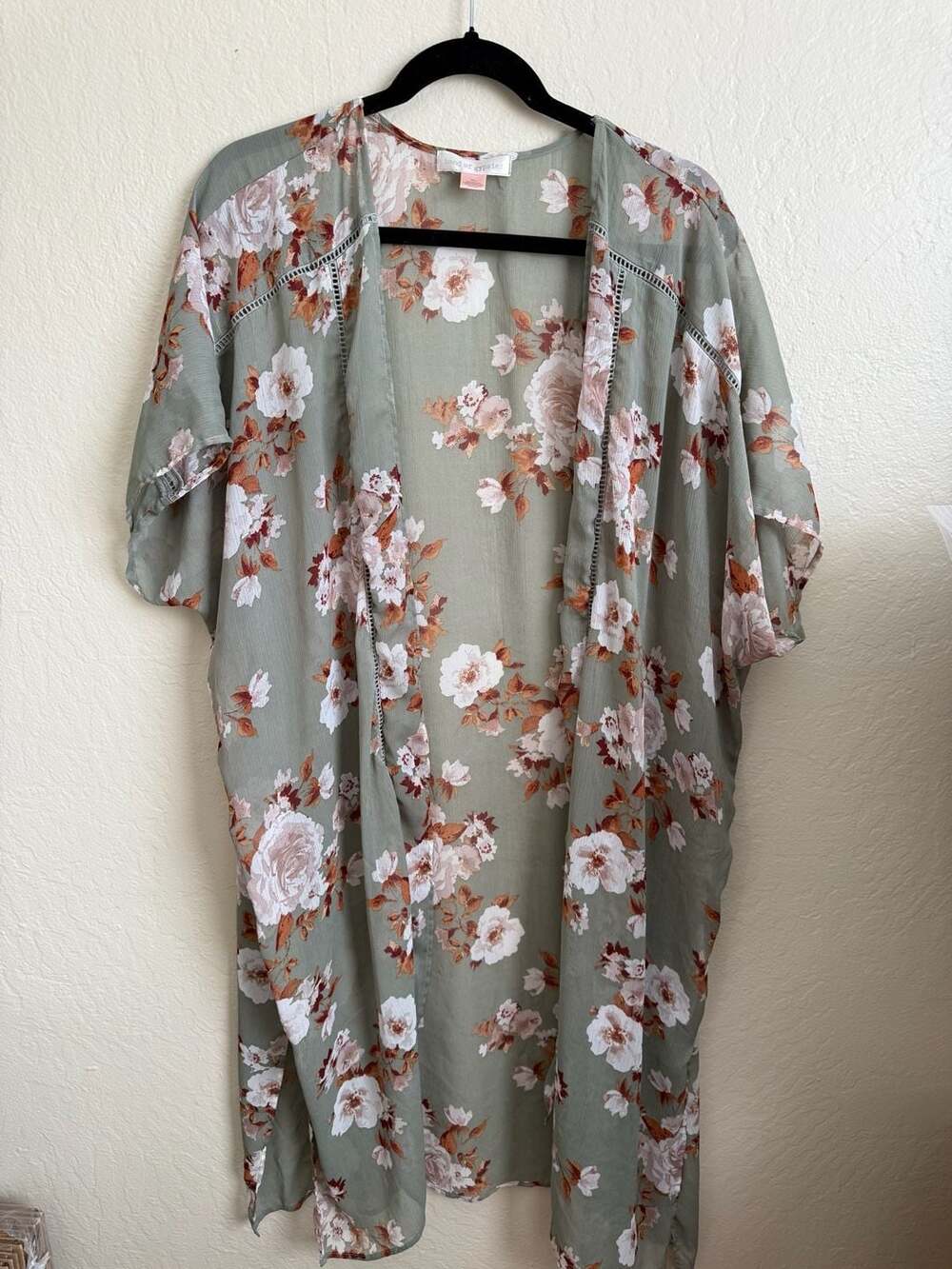 Band of Gypsies Kimono One Size Floral Sheer Duster festival whimsical